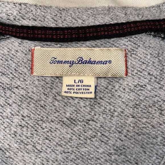 Tommy Bahama L Heather Gray Silver French Terrycloth Pullover Sweatshirt - Picture 9 of 11
